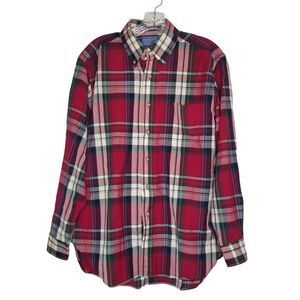 VTG Pendleton Sir Pendleton L/S Button Front Pure Wool Shirt Red Green Plaid Med